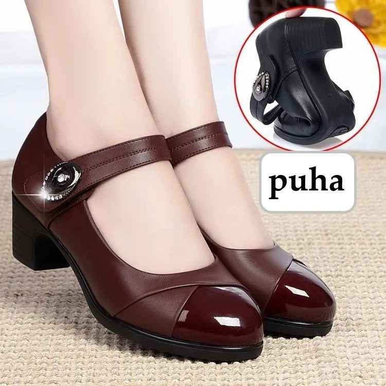 Specjalna wiosenna oferta【35-40】Buty damskie z prawdziwej skóry, okrągłe noski i miękka podeszwa
