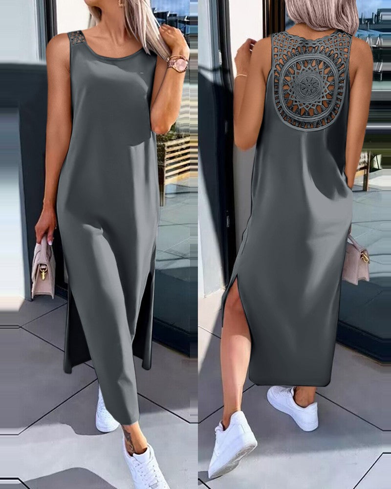 ❤✨【S-XXL】 Letnia sukienka bez rękawów z rozcięciami po bokach