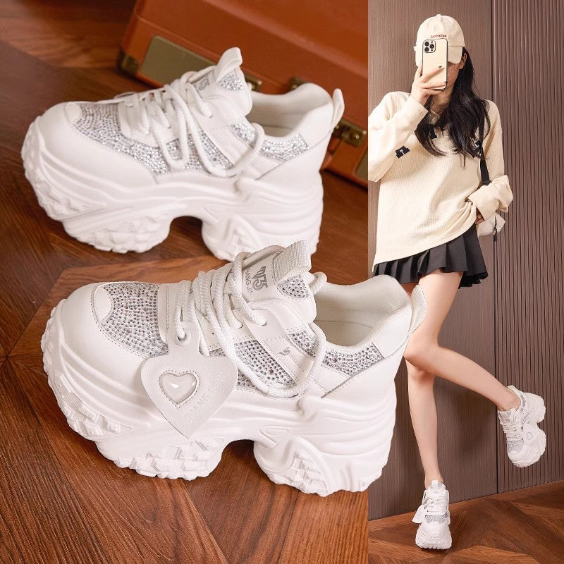 【35-40】Modne buty sportowe na grubej podeszwie, jesień 2025 - wzrost 10 cm