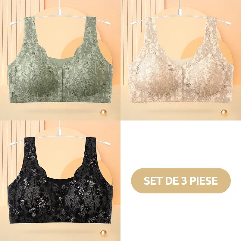 😍【Kup jeden, a drugi dostaniesz gratis】Biustonosz damski bez fiszbin, zapinany z przodu ❤️【40-100 kg】