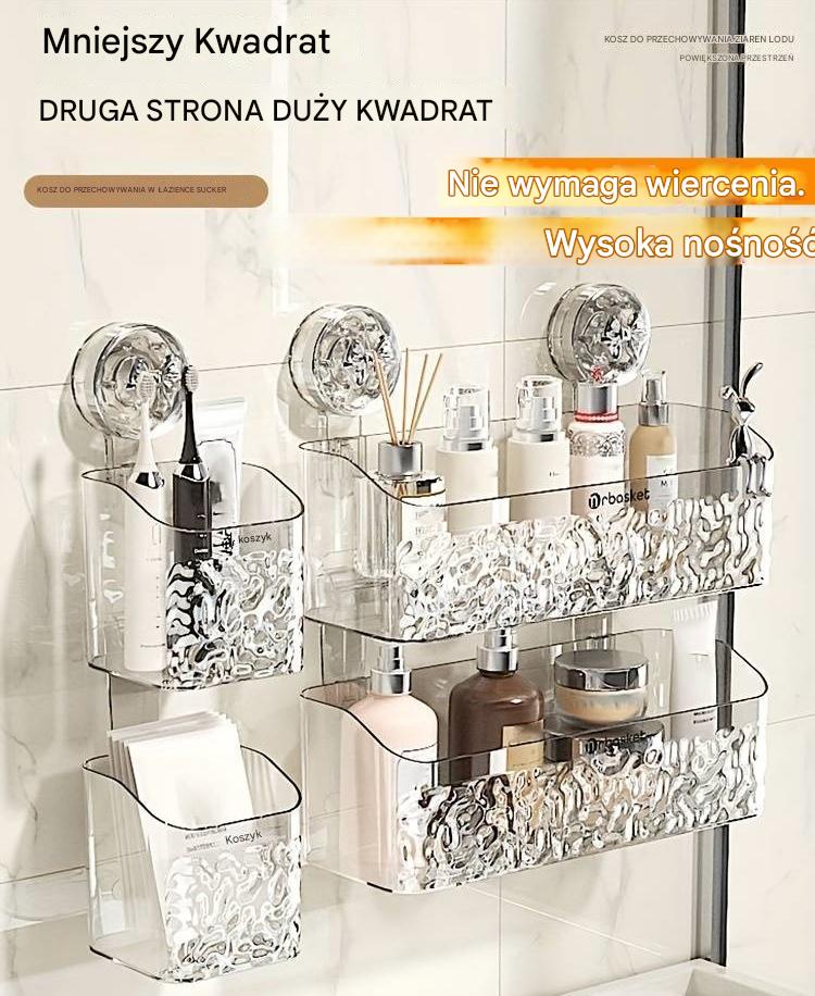 👍【Zestaw 2-częściowy】🗳️ Uchwyt do przechowywania przyssawek łazienkowych, schowek montowany na ścianie (oba wyposażone w haczyki)