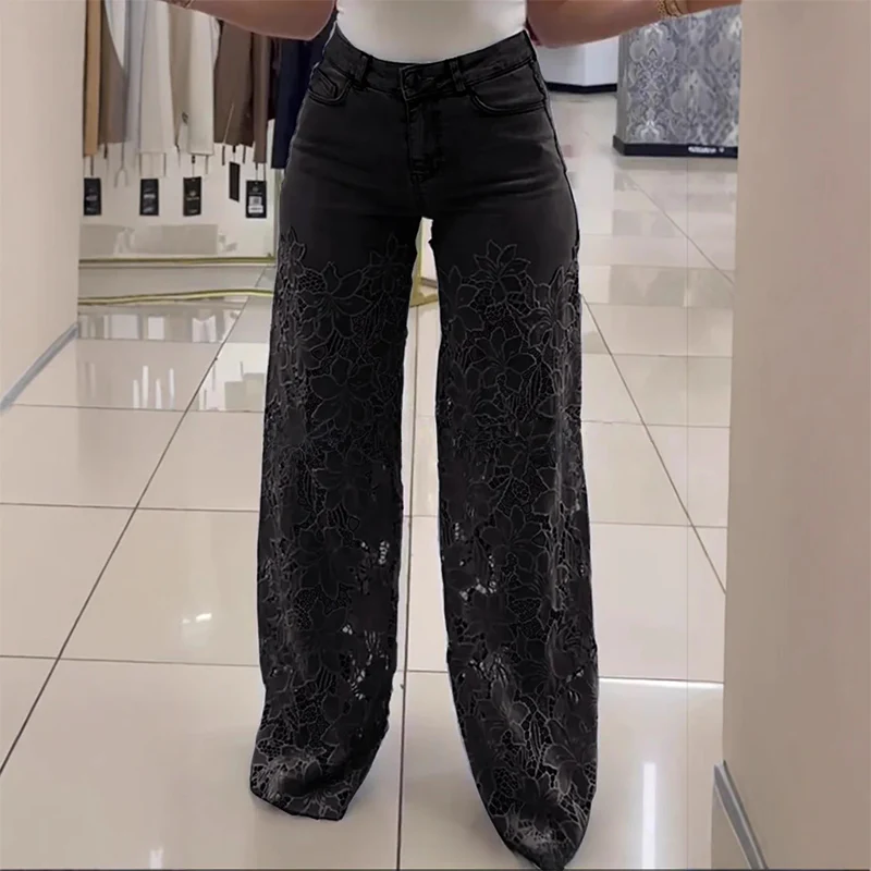 💥 Wyprzedaż 💥👖 Modne koronkowe jeansy Hollow