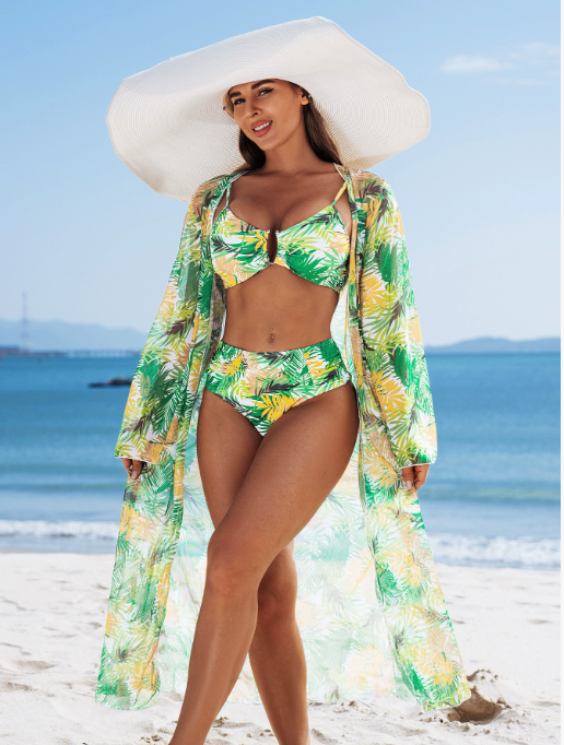🩱🏖️【S-2XL】Wysokiej jakości modny seksowny trzyczęściowy zestaw bikini
