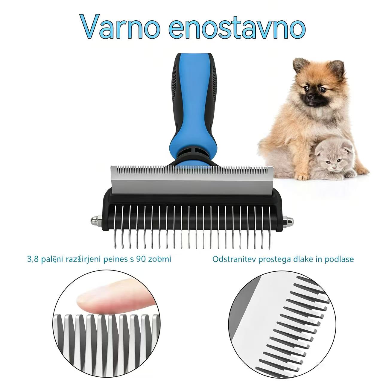 🐾 Profesionalno orodje za odstranjevanje odmrle dlake pri psih in mačkah: nežno, učinkovito in brez dlak doma ✨💖