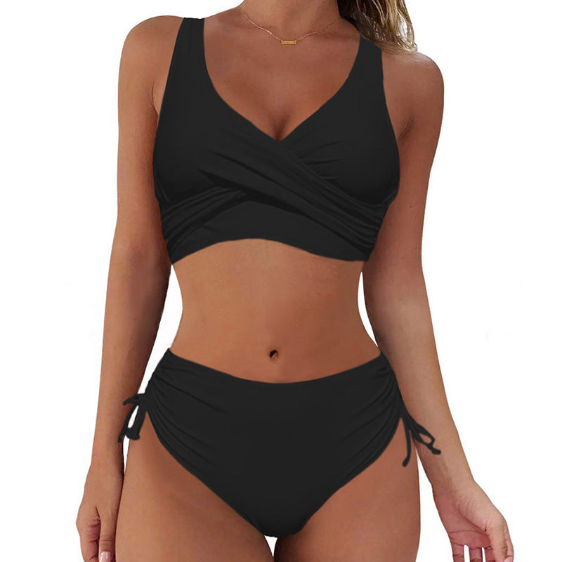 🏖️👙【Nowy produkt z rabatem】🌴【S-3XL】Nowy damski, prosty, jednolity kolor, szybkoschnący, wygodny, oddychający kostium kąpielowy bikini na lato 2025.