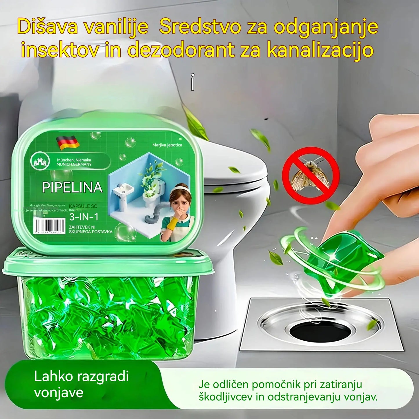 3 škatle (150 kapsul) za samo 24€ – 🔥🎉 Razprodano! 30.000 ljudi je že kupilo 🎉. Bioencimske kapsule za odstranjevanje vonjav iz kanalizacije.