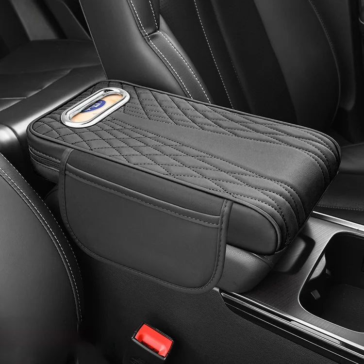 Wielofunkcyjna poduszka na podłokietnik samochodowy 3 w 1 z prawdziwej skóry