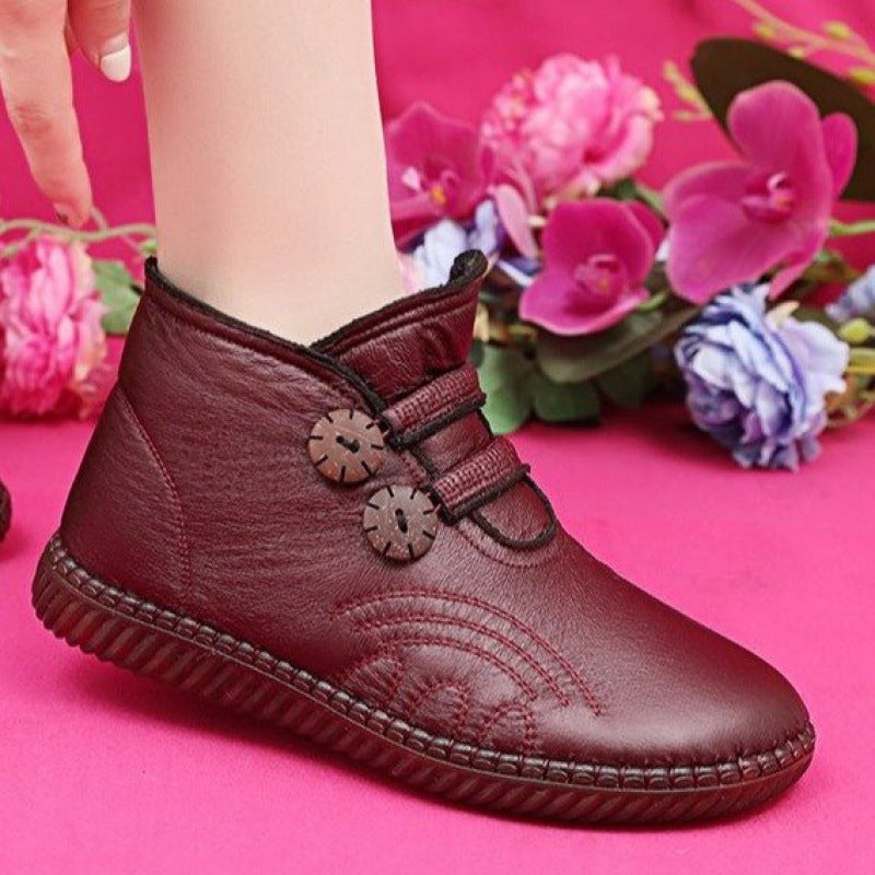 🔥🔥👢【35-40】Włoskie, ręcznie robione skórzane damskie buty antypoślizgowe na jesień i zimę