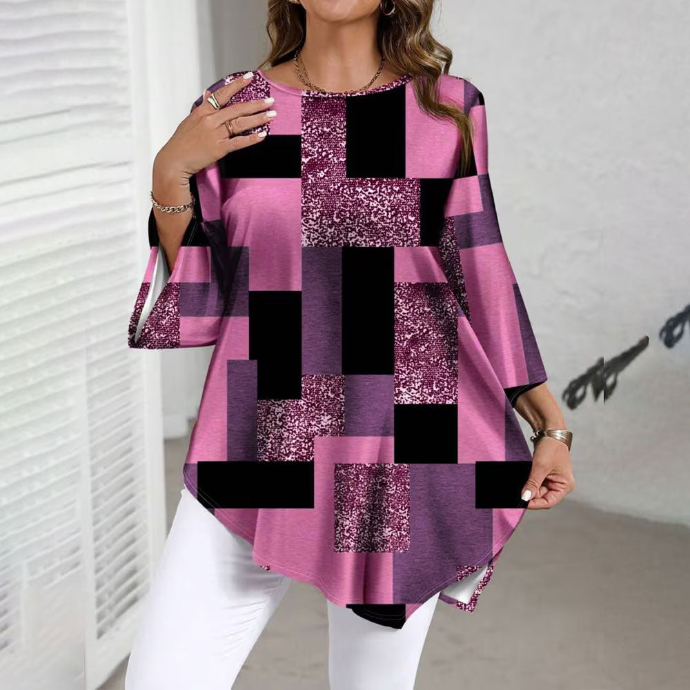 【XL-5XL】 Γυναικείο Casual Πουκάμισο Plus Size με Χαλαρή Εφαρμογή για Άνοιξη/Καλοκαίρι, Ακανόνιστο Στρίψιμο