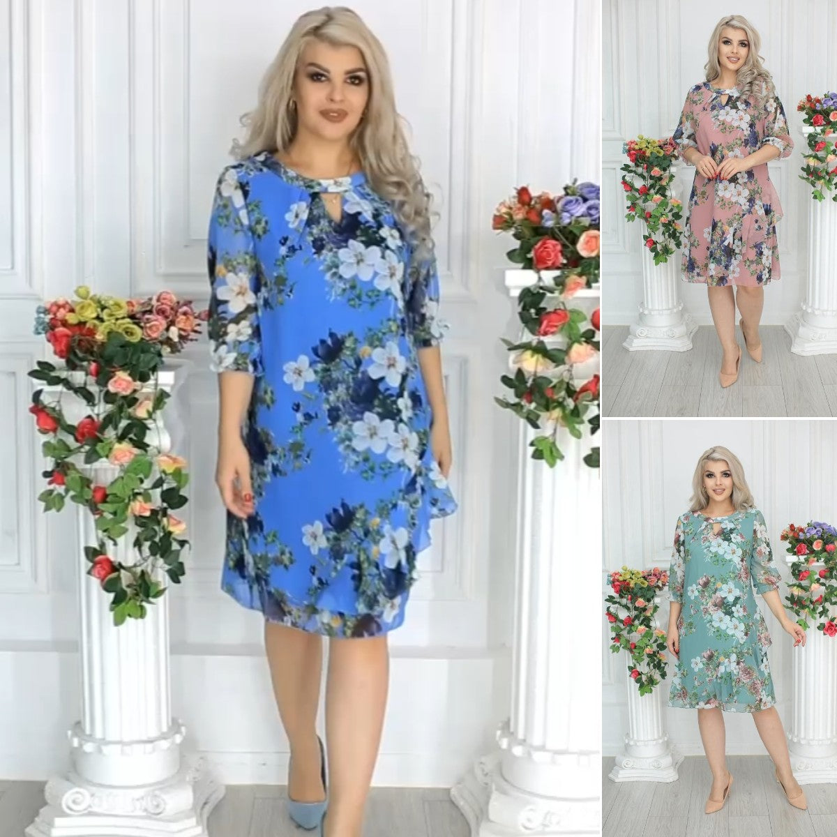 【S-5XL】💥Nowa sukienka z szyfonu z nadrukiem