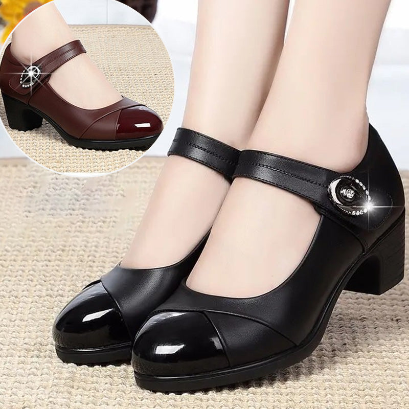 Specjalna wiosenna oferta【35-40】Buty damskie z prawdziwej skóry, okrągłe noski i miękka podeszwa