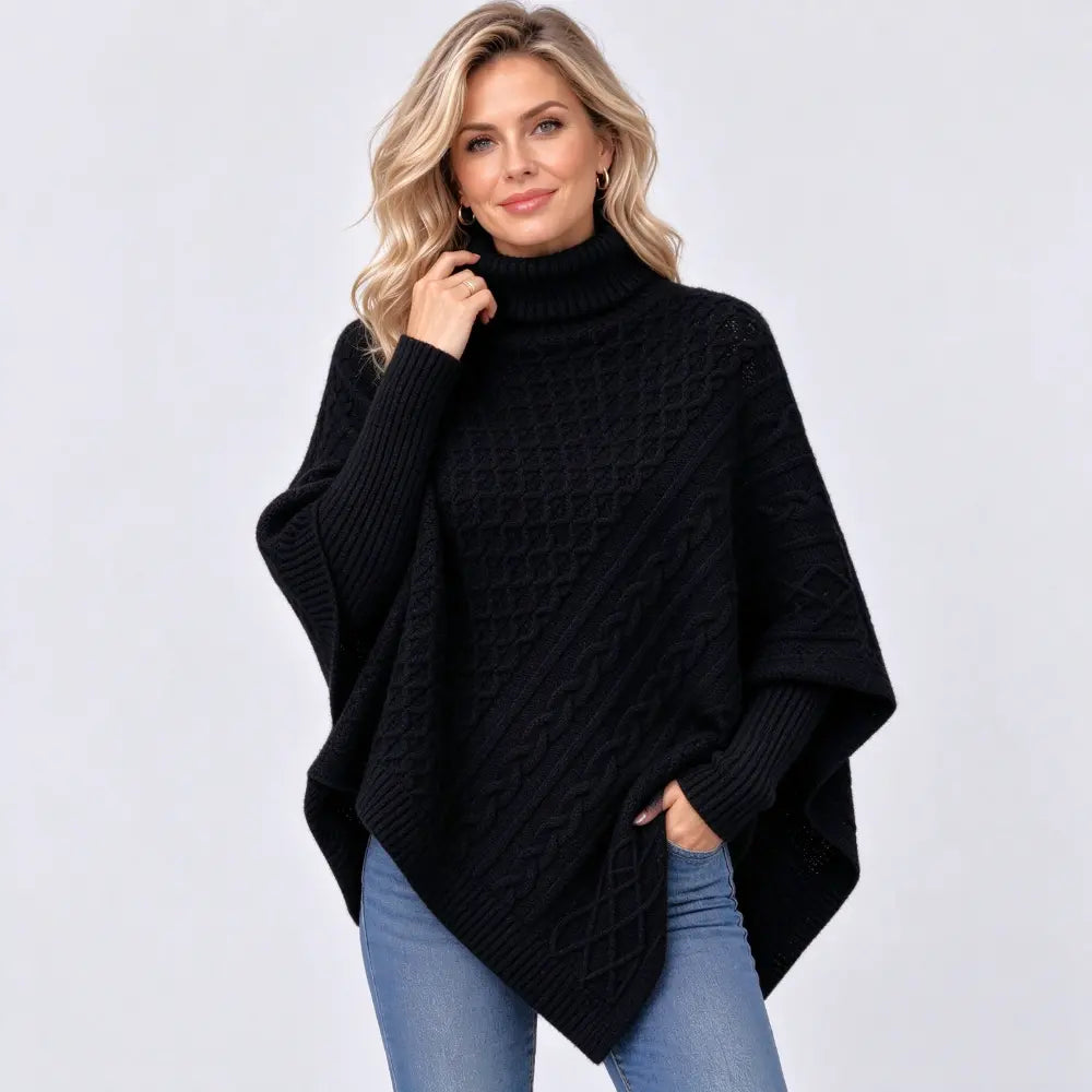 【S-3XL / 6 barv】 Jesensko/zimski pleten pulover z ovratnikom – ohlapen kroj, debela pletenina