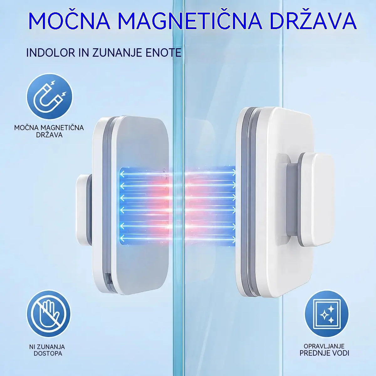 ⚡Magnetno čistilo za steklo: Poveča površino čiščenja za 30 %. Dvoslojna čistilna goba + strgalo: Popolni rezultati čiščenja z enim samim potegom! 🧊🌀