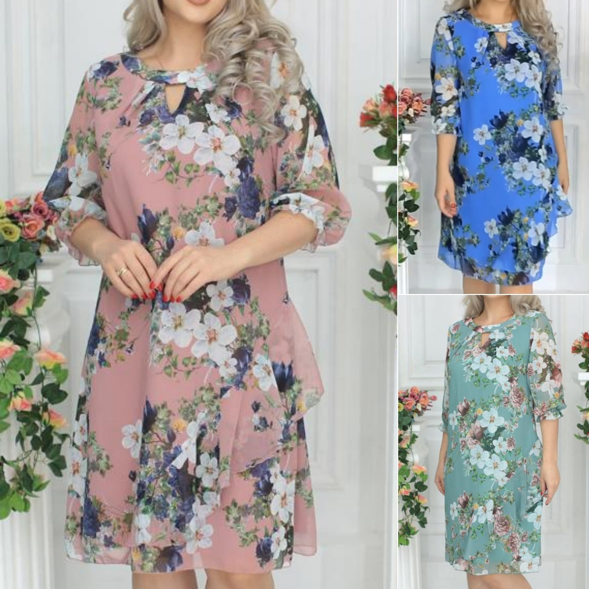 【S-5XL】💥Nowa sukienka z szyfonu z nadrukiem