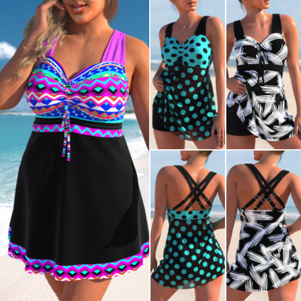🩱🏖️【50% zniżki 🔥】【S-4XL】🌴😍2025 nowy duży rozmiar damski kostium kąpielowy z nadrukiem, szybkoschnący materiał