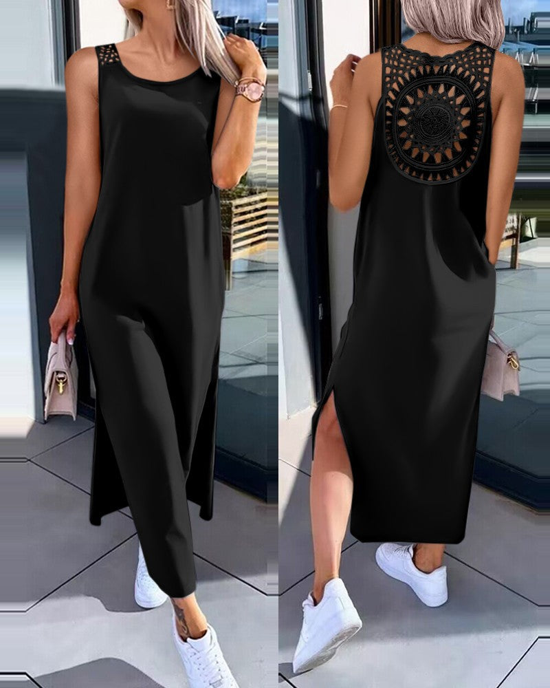 ❤✨【S-XXL】 Letnia sukienka bez rękawów z rozcięciami po bokach