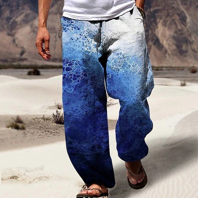 ✨👖【10 kolorów🌈】【S-6XL】😍 Męskie dopasowane spodnie, bawełna i len, duże rozmiary, swobodny i zrelaksowany styl boho, spodnie z szerokimi nogawkami