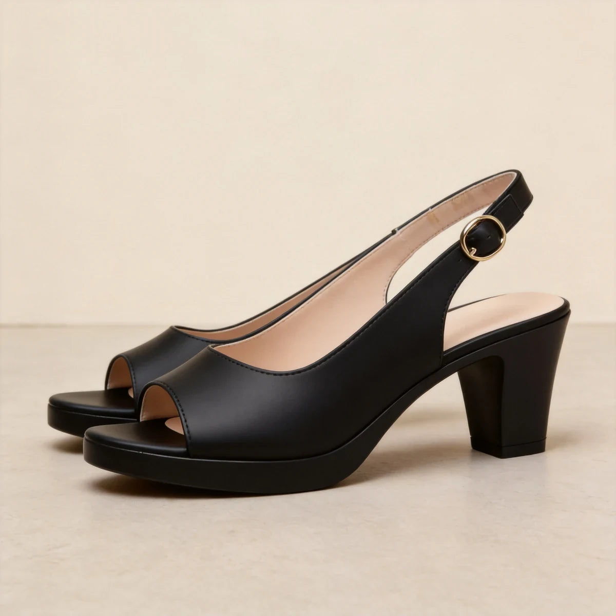【35-40】Elegantni sandali z visoko peto in odprtim prstom, nov poletni stil, dizajn z debelo peto, udobni za nošenje, zaobljeni prsti za preprečevanje pritiska.