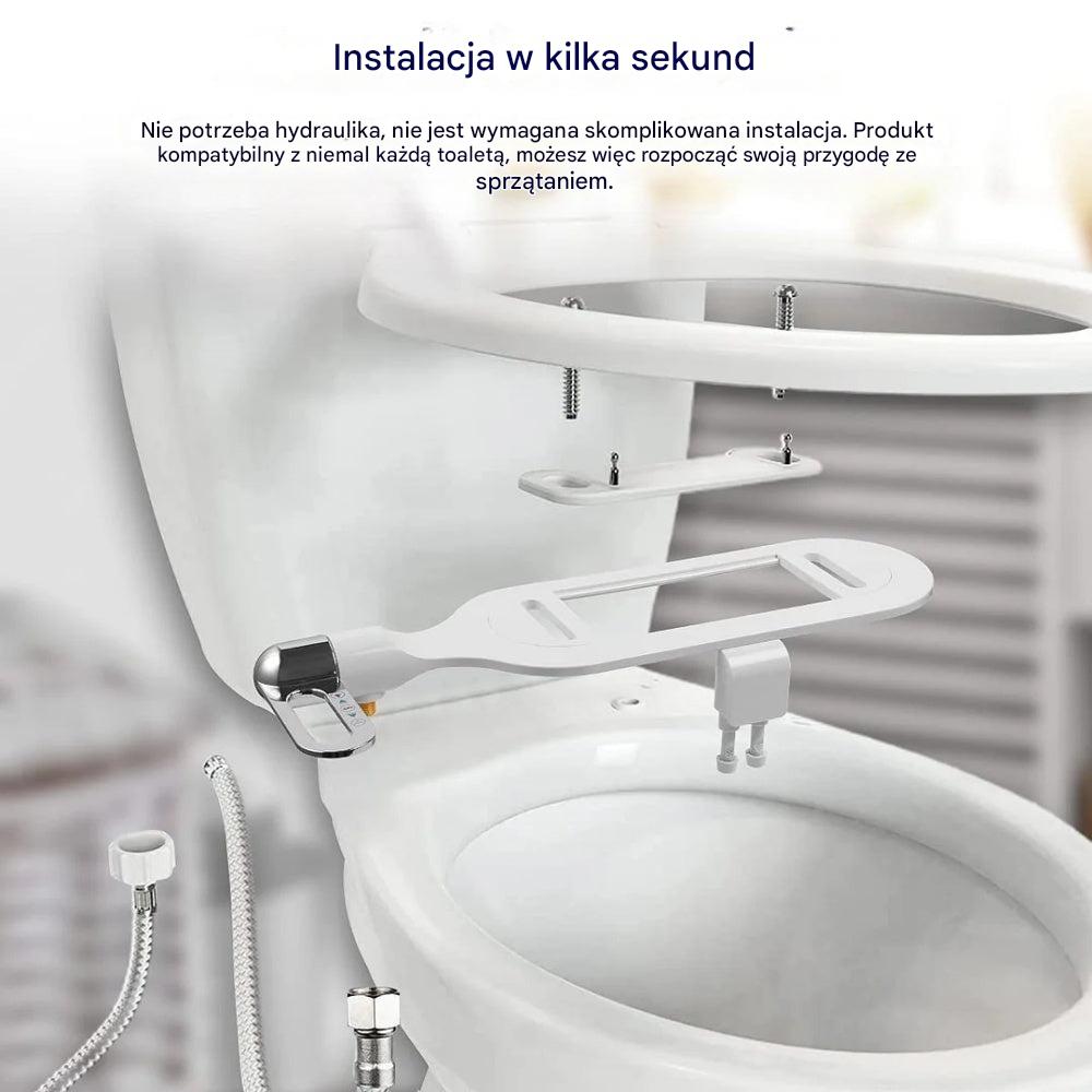 🚽💦【Żegnaj papierowi toaletowemu na zawsze! 🚽💦】Toaleta bidetowa bez prądu i z podwójną dyszą, myjka toaletowa z bidetem, higieniczny bidet z samoczyszczeniem.