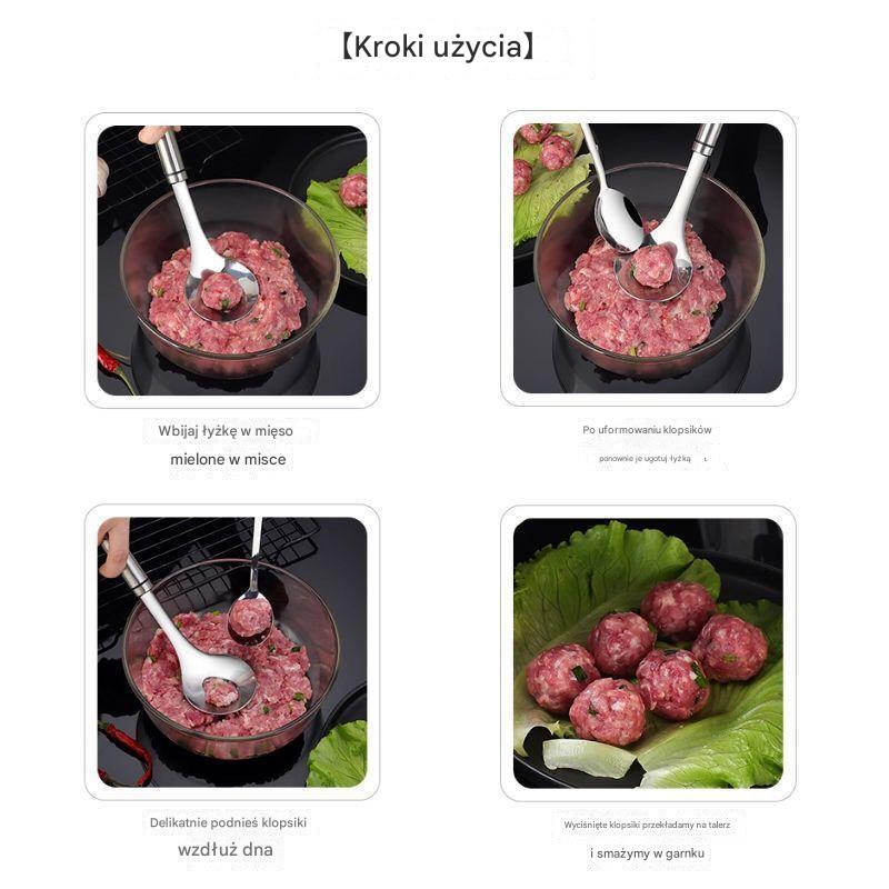 【Kup 2, otrzymaj 1 gratis】 🤤 Łyżka do klopsików ze stali nierdzewnej, suwak z krewetkami, ręcznie robione krewetki