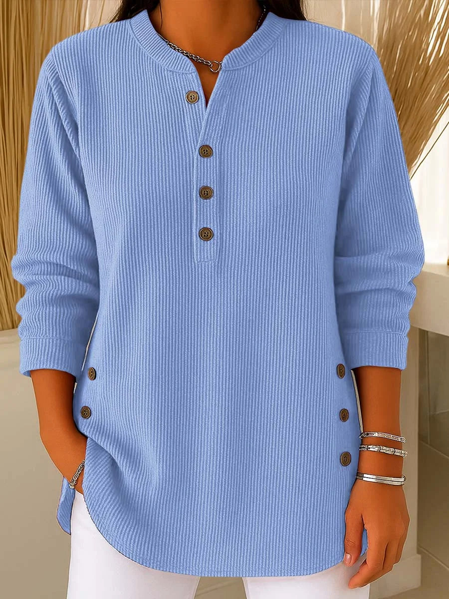🌷🎁【S-4XL】Ženski pulover za prosti čas z ohlapno pletenino, dolgimi rokavi in okroglim izrezom, enobarvni