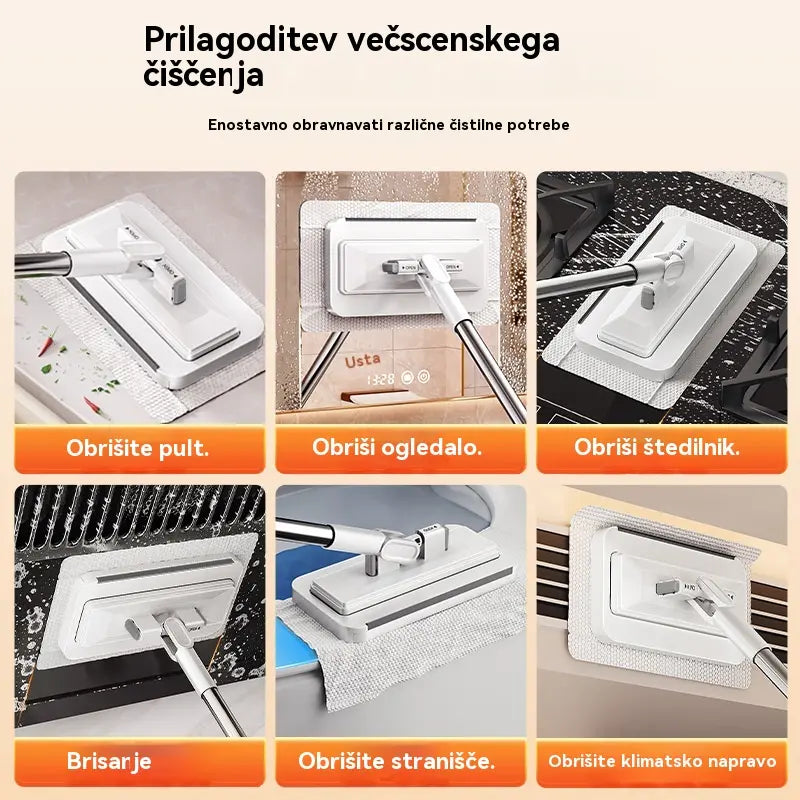 š„ćKomplet 4ćVeÄfunkcijski mop s sponko za krpo, nov gospodinjski mop, ki ga ni treba prati