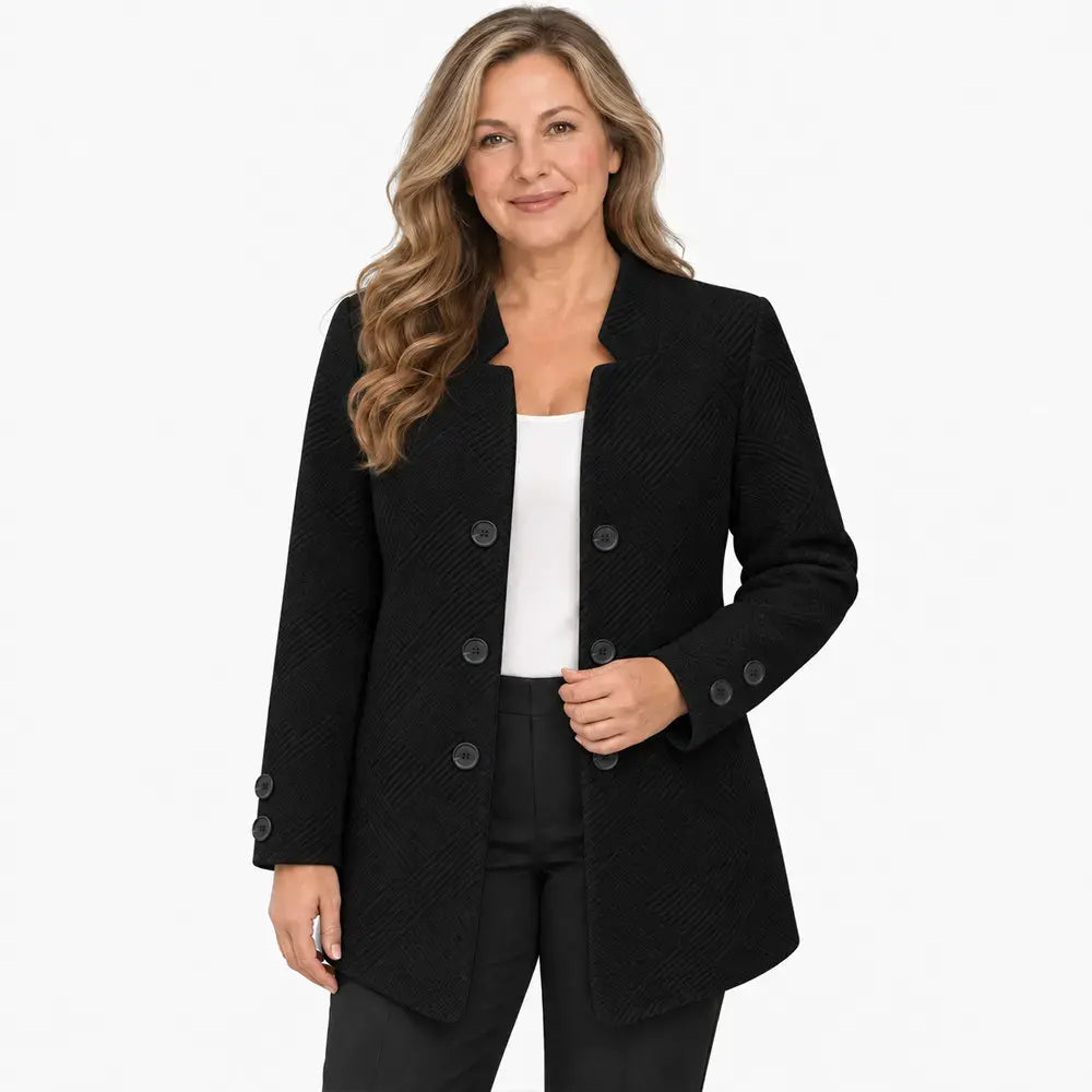 ✨【S-5XL】Elegantna jesensko/zimska jakna z dvojnim zapenjanjem (s tremi gumbi)
