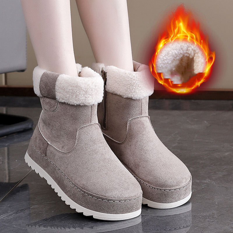 🔥【35-40】🔥Nowe, ciepłe, krótkie buty śnieżne z grubą podeszwą i podszewką z polaru, idealne do noszenia zimą.
