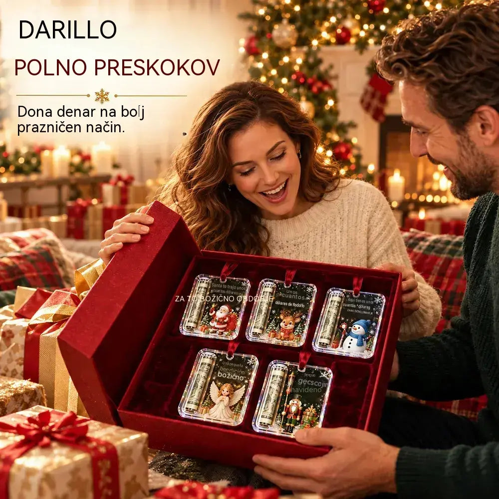 🎄 Božični okrasek za denar ✨ Božični okrasek za drevo, ki lahko skrije bankovce – ustvarjalno in presenetljivo praznično darilo.