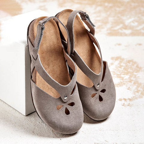 ✨👡【Oferta ograniczona】【35–43】Wysokiej jakości skórzane sandały rekreacyjne 2025 ✅ Zaokrąglony nosek ✅ Płaska podeszwa
