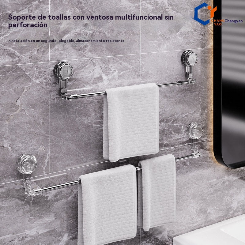 🚿✨【Αγοράστε 1 και πάρτε 1 δωρεάν】【Μόνο 15 ευρώ το τεμάχιο】Βάση πετσετών τεχνικού με βεντούζα, απαραίτητη για τρύπημα.