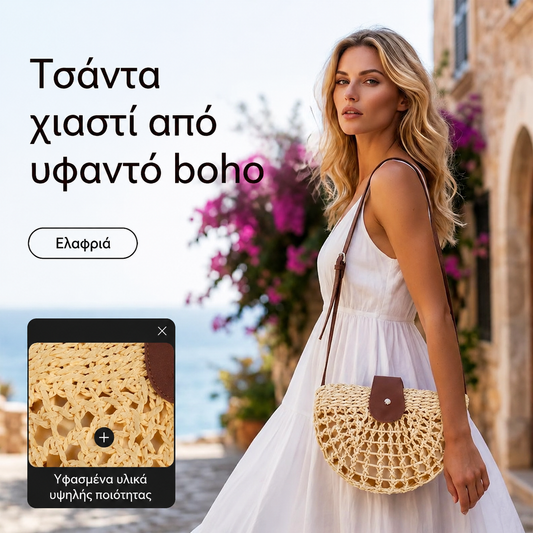👜 ✨ Υφασμάτινη τσάντα χιαστί – Μποέμ στυλ, χειροποίητη, ρυθμιζόμενη, ελαφριά ✨