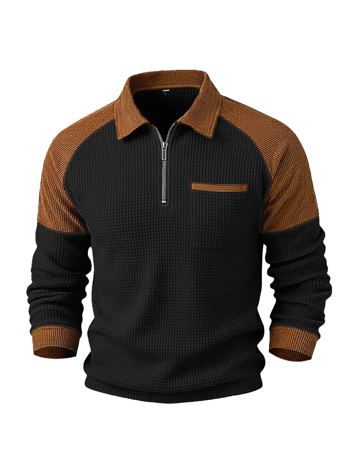 👕【S-3XL】Moška majica z visokim ovratnikom in tkanino z vafljičasto teksturo✨🧥