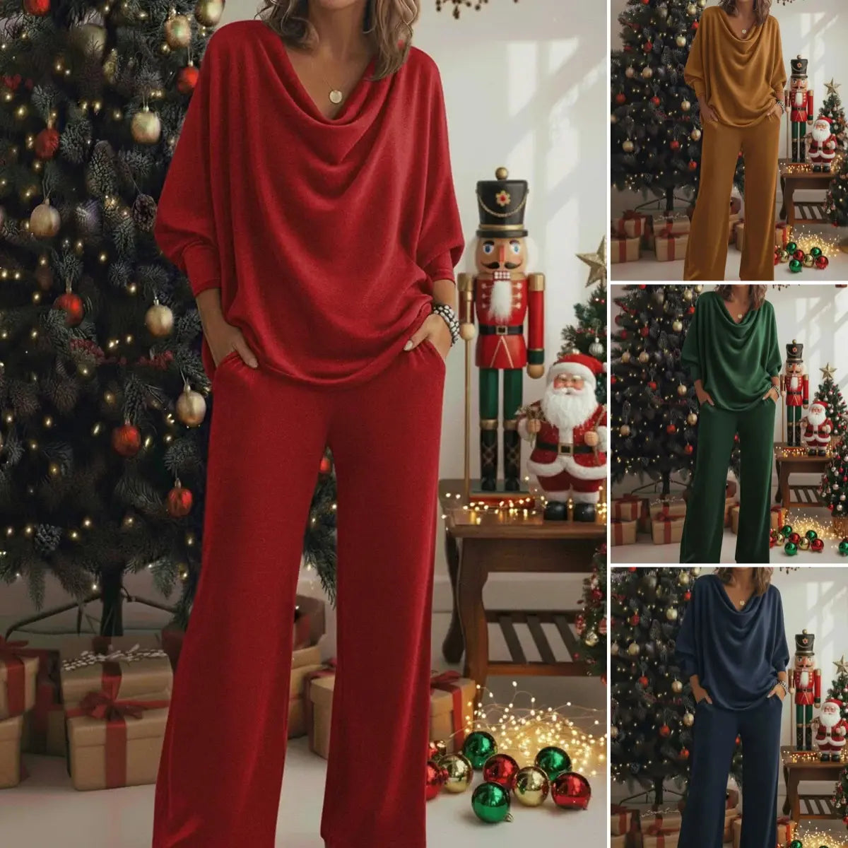 📢📢 50 % popusta 【S-3XL】Elegantni dvodelni komplet: žametni top + ležerne hlače