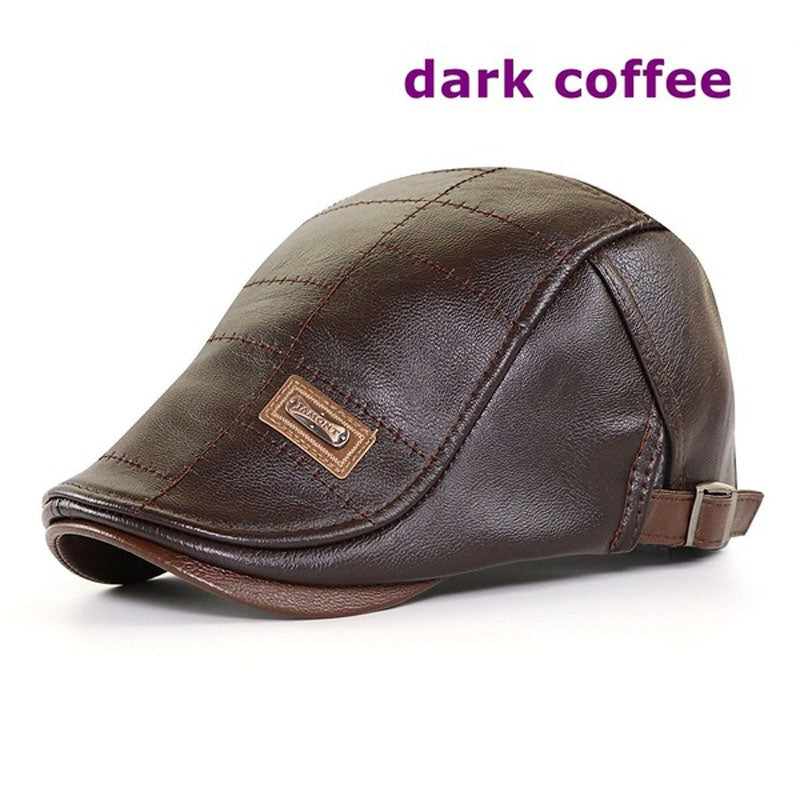 🧢🔥 Męski skórzany beret – elegancki, wodoodporny, wiatroszczelny, ciepły