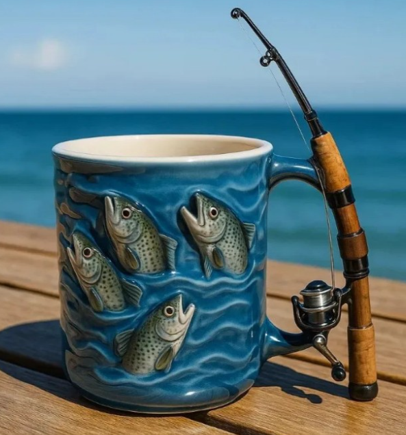 🎣☕ Ta nova ribiška skodelica je neverjetno ustvarjalna, narejena iz riža in zasnovana posebej za ljubitelje ribolova.