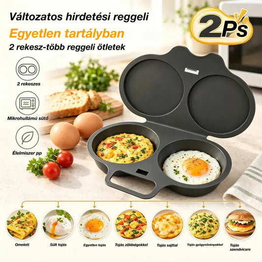 🎁2 darab 8200 Ft💥Mikrohullámú tojásfőző: dupla üregű, tapadásmentes és könnyen tisztítható.🏠