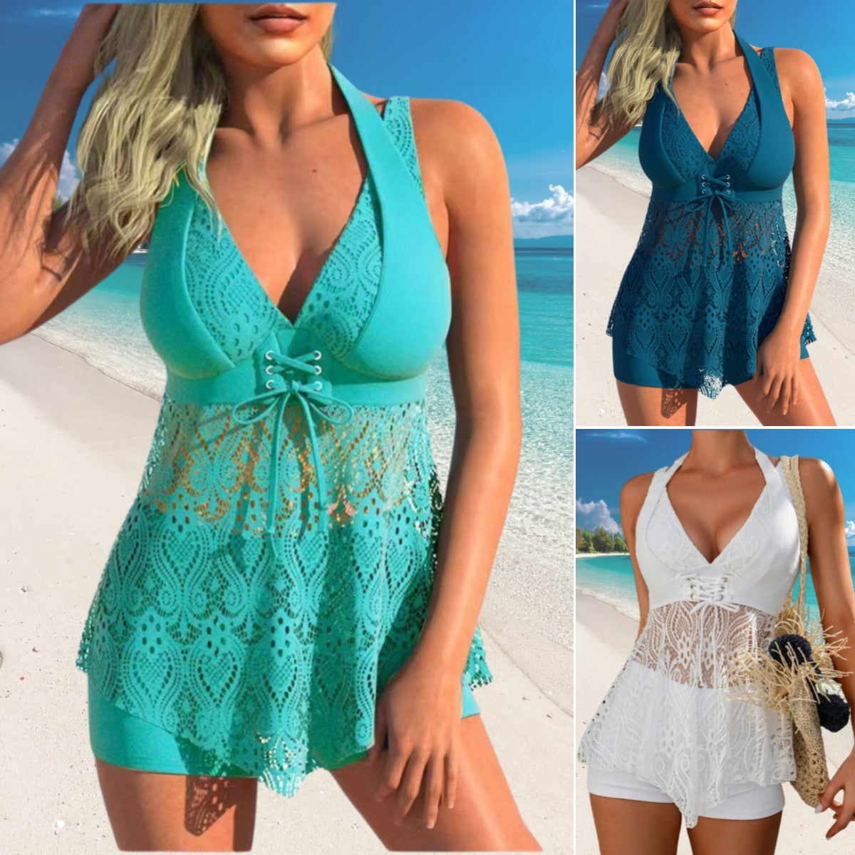 🩱🌴 🏖️Elegantne čipkaste kopalke za poletne počitnice na plaži