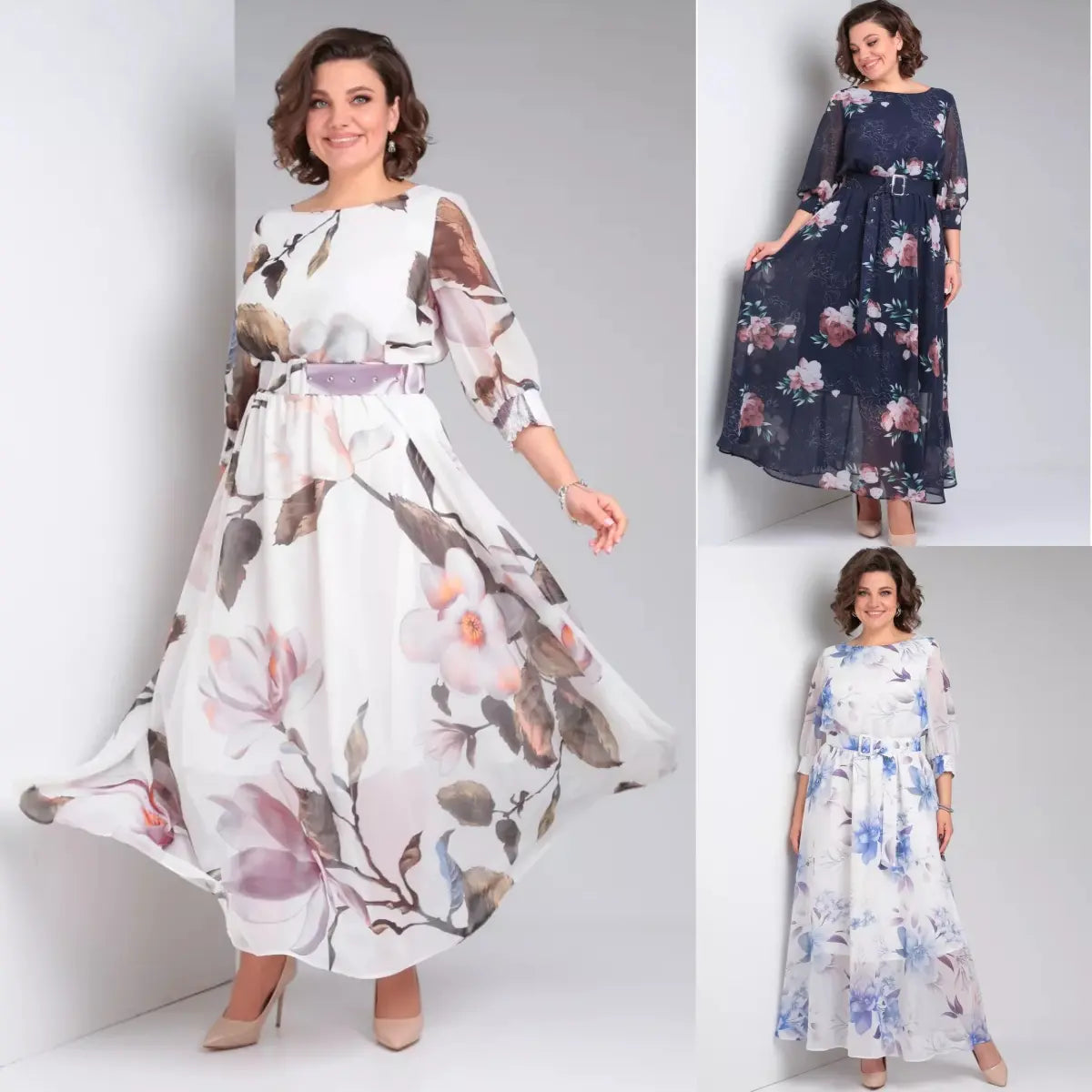 【Második termék féláron】👗 【S-5XL】2026 Új, divatos, hosszú, sifon mintás ruha