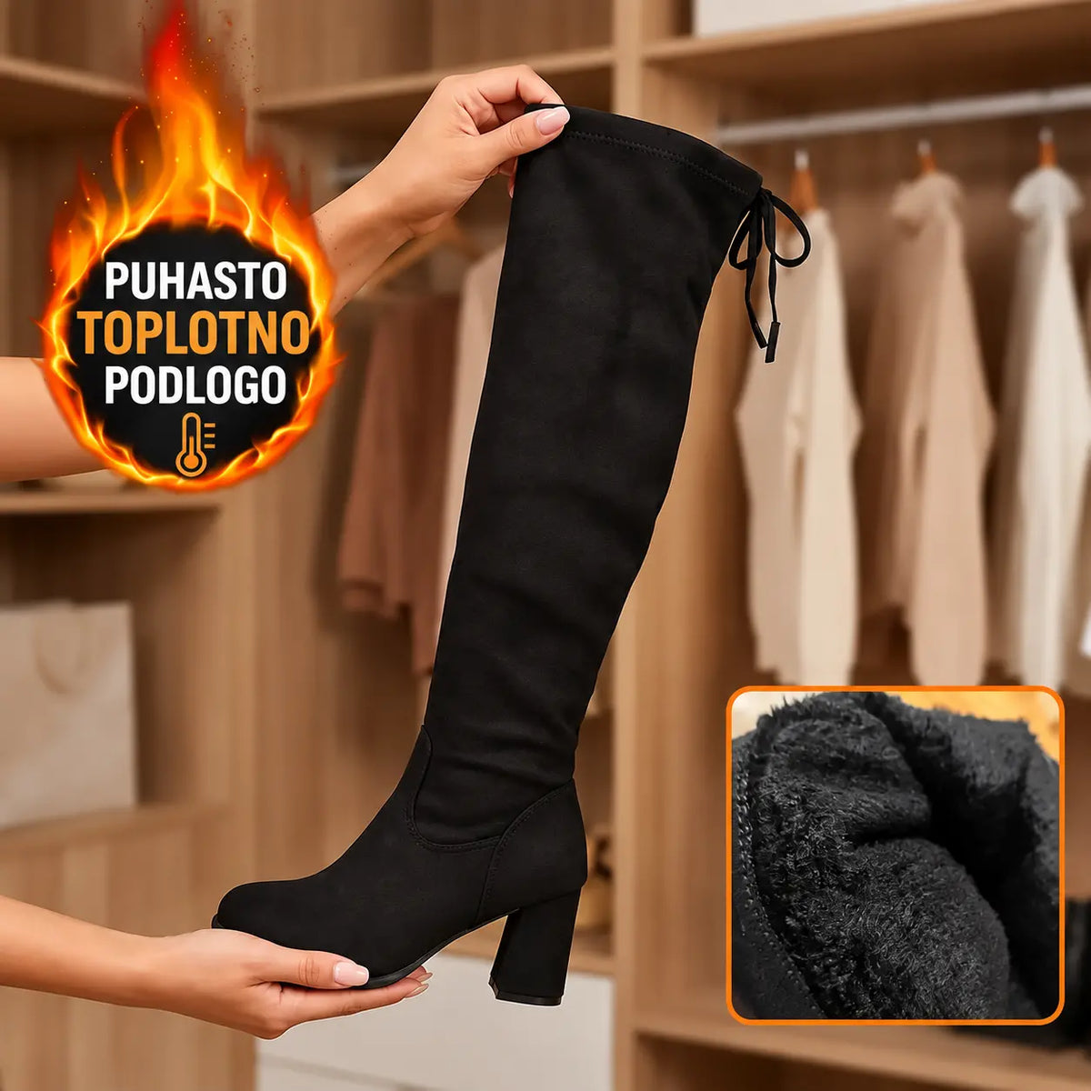 【35-43】👢 Škornji čez kolena 👢 — Takoj jim dodajte eleganten pridih!