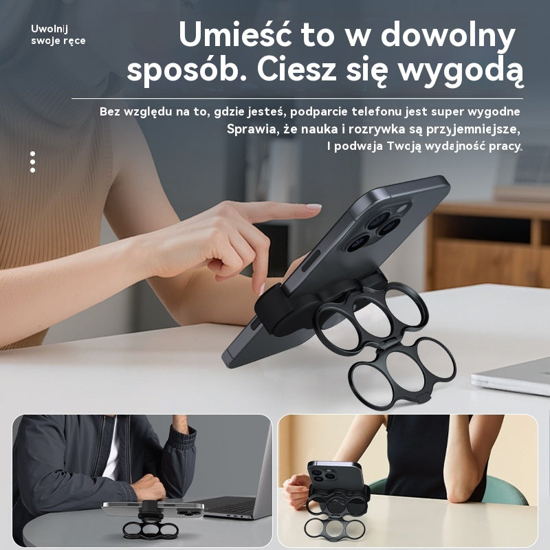 🔥【Kup 1, a 1 dostaniesz gratis】Obrotowy, składany uchwyt na telefon z trzema palcami i tylnym klipsem