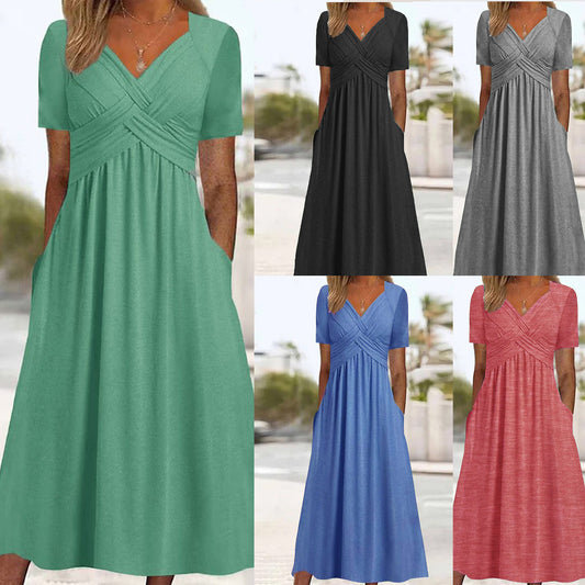 🔥50% zniżki przez ograniczony czas🔥【S-5XL】Nowa bawełniana sukienka midi casualowa