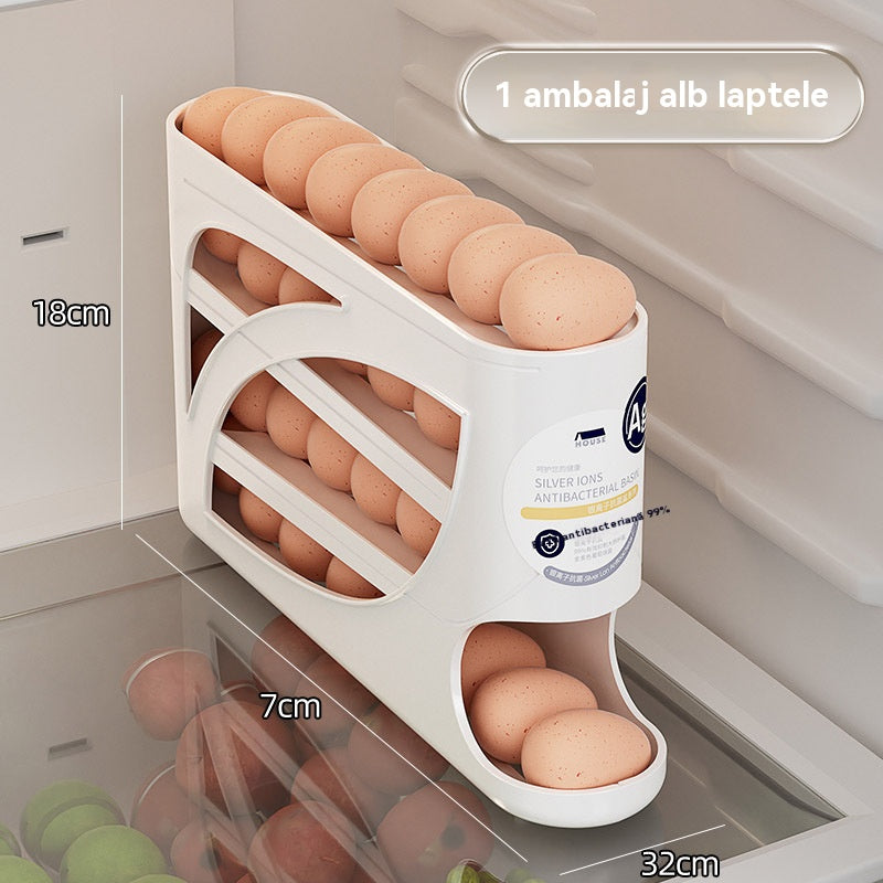 💥🥚🥚【30 tojás tárolására alkalmas】 Kihúzható tojástároló doboz – automatikus visszaállítás