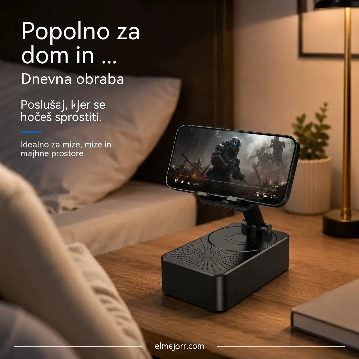 🔥 3 v 1: Bluetooth zvočnik + polnilnik + 360° stojalo za telefon 📱🔊⚡