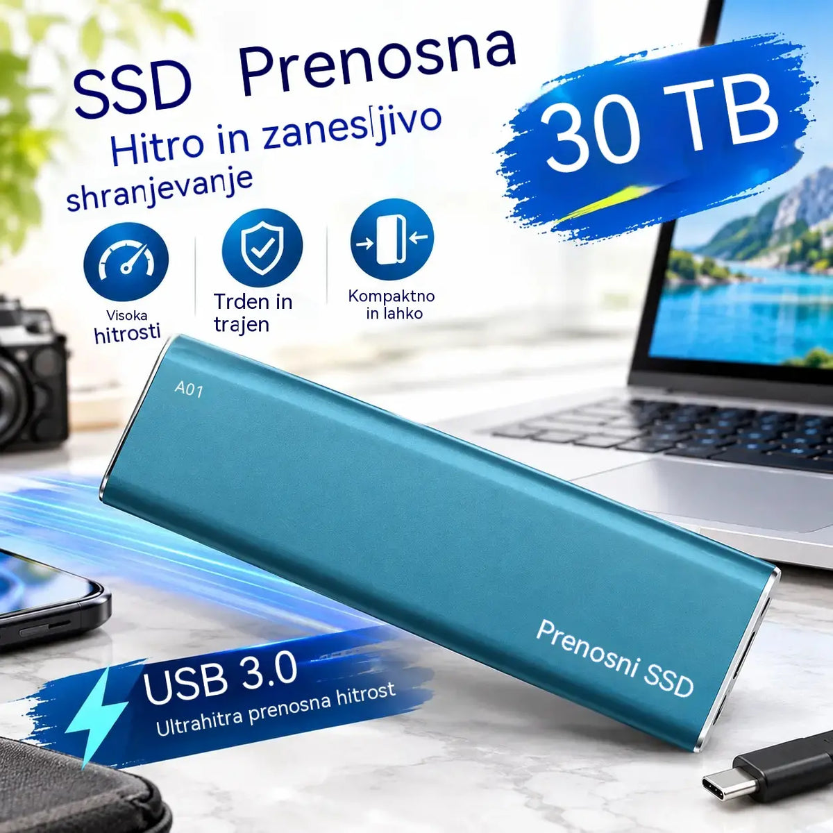 💾【30TB】Prenosni visokohitrostni trdi disk