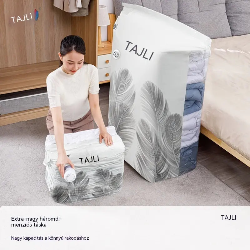 【Második termék féláron】🧳【56*80cm】【5 darabos szett】💨 Nagy, összenyomható vákuumos tárolótáska: nem szükséges hozzá pumpa, szivárgásmentes, ideális helytakarékossághoz bőröndben és otthon ✈️