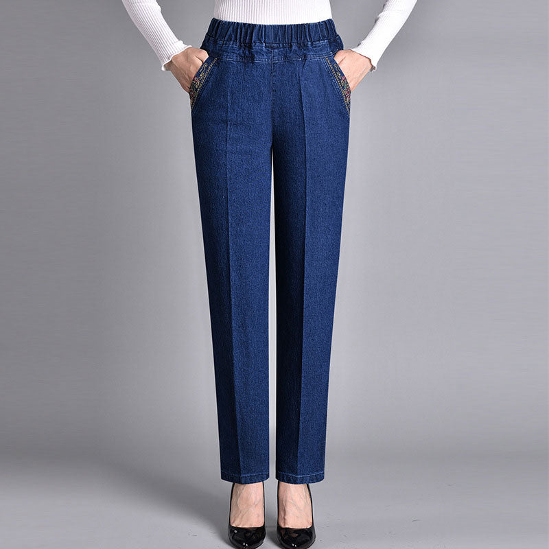 🔥【XL-5XL】👖2025 Wiosna Damskie Jeansy Proste Elastyczne