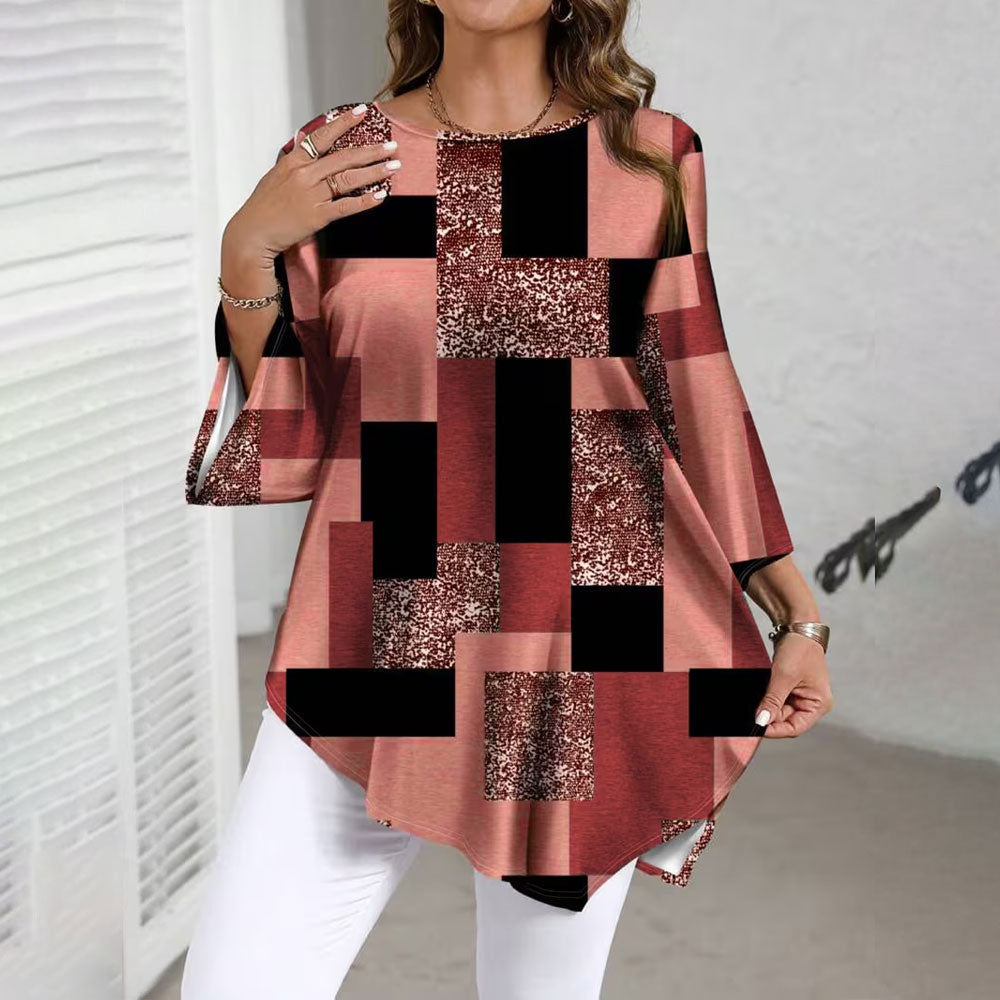 【XL-5XL】 Γυναικείο Casual Πουκάμισο Plus Size με Χαλαρή Εφαρμογή για Άνοιξη/Καλοκαίρι, Ακανόνιστο Στρίψιμο