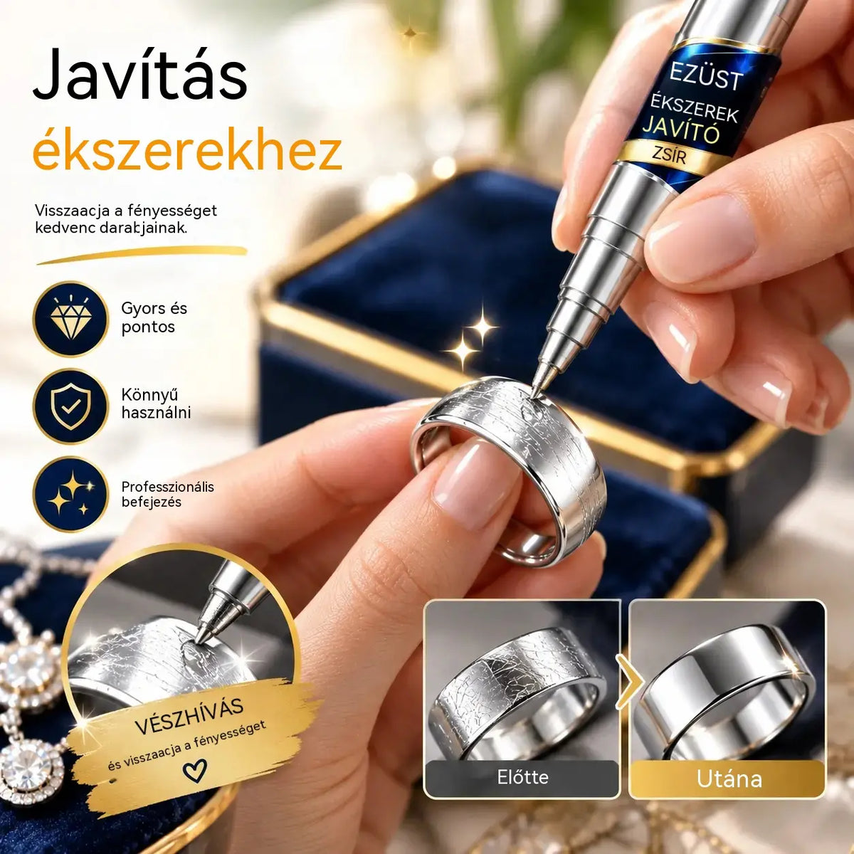 🔥 Vásároljon 1-et, kapjon 1-et ingyen 🔥 Javítófilc ezüstékszerek karcolásainak eltüntetésére és javítására