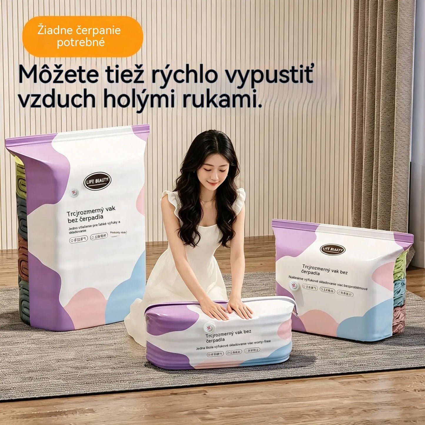 【Második termék féláron】🧳5 darab💨 Nagy, rugalmas vákuumos tárolótasakok: Nincs szükség légpumpára, szivárgásmentesek és ideálisak a helytakarékosságra a bőröndben és otthon ✈️